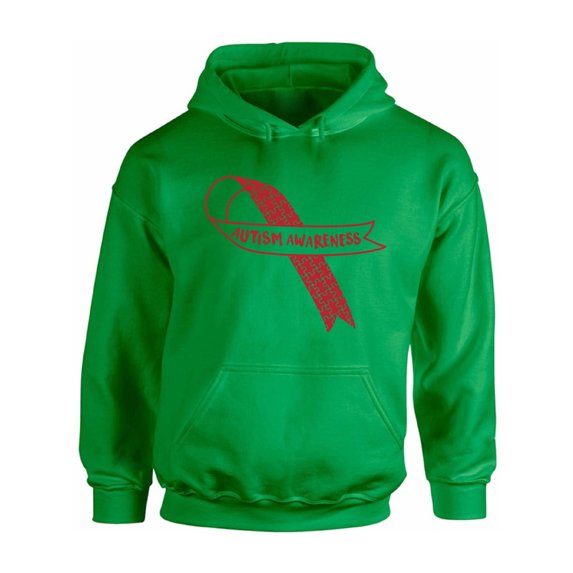 Awkward Styles Autism Awareness Red Ribbon Support Unique Graphic Hoodie Tops