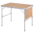 thumbnail image 1 of 3ft Picnic Table with Slide Shelf Outdoor Portable Aluminum Folding Table 2 Adjustable Height, 1 of 7