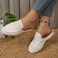 thumbnail image 4 of Miluxas Mules for Woman Flats Fashion Comfortable Slip on Women Mules Flats Shoes Backless Loafers White 9.5(43), 4 of 9