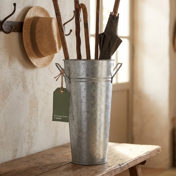 ELAYARD Plated Tall Bucket Umbrella Stand for Entryway, Leak-Resistant Storage Organizer for Home and Office