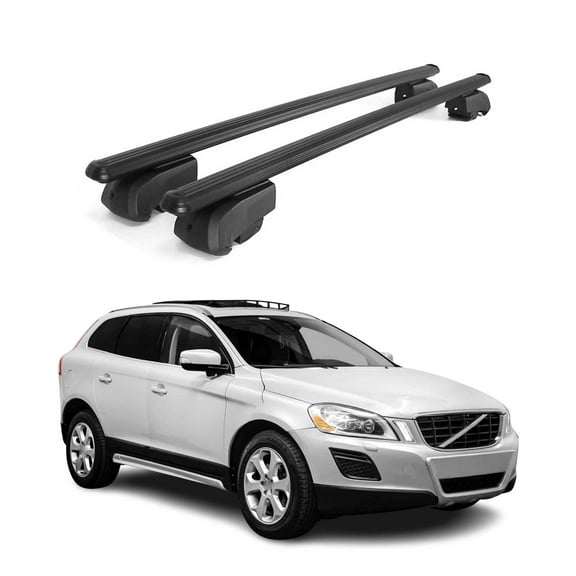 Lockable Roof Rack Cross Bars Luggage Carrier for Volvo XC60 2010-2017 Black