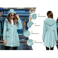 thumbnail image 2 of Rosvigor Womens Lightweight Jackets Windbreaker Jackets Woman Long Waterproof Hooded Raincoat with Pockets, 2 of 5