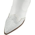 thumbnail image 4 of Women's Rhinestone Over The Knee Cowboy Boots Pointed Toe Western Style Chunky Block Heel Tall Boots, 4 of 6