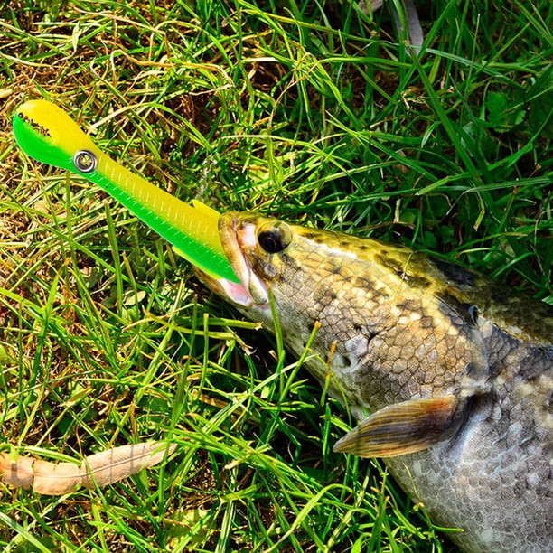 Cebo artificial de PVC 10cm/4in cebos falsos para herramienta de pesca al aire libre (verde)