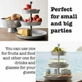 thumbnail image 5 of 3 Tier Serving Tray Vintage Galvanized Metal Stand Kitchen Tiered Home Farmhouse Style Decor Rustic Country Cupcake Stand Bar Accessories for Indoor Outdoor Use Silver$$Home Decor, Kitchen, & Other, 5 of 7