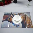 thumbnail image 2 of EREHome Ensemble de 2 Napperons Vintage Cheval Couple Assiette Protecteur 12x18 Pouces, 2 of 5