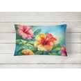 thumbnail image 2 of Carolines Treasures DAC1641PW1216 16 x 12 in. Unisex Hawaii Hawaiian Hibiscus in Watercolor Fabric Decorative Pillow, 2 of 4