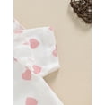 thumbnail image 6 of Bagilaanoe 2pcs Toddler Baby Girl Shorts Set Short Sleeve Heart Print T Shirt Tops + Shorts 6M 12M 18M 24M 3T 4T Kids Casual Summer Clothes, 6 of 7