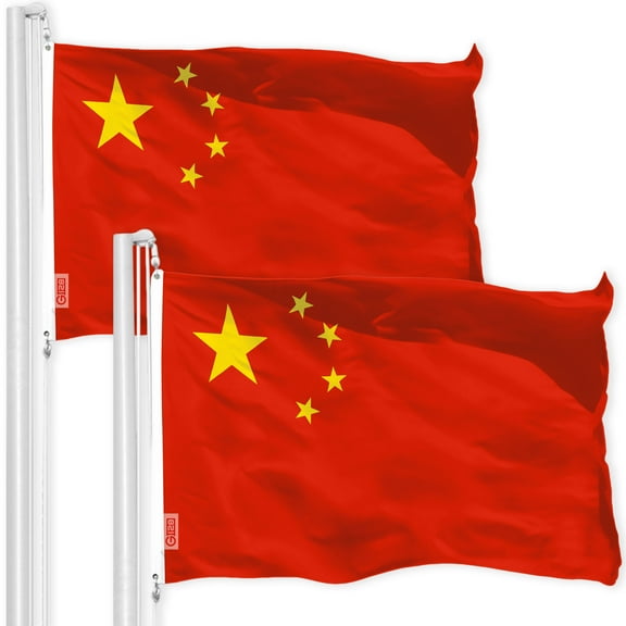 China Chinese Flag 3x5FT 2-Pack 150D Printed Polyester By G128
