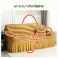 thumbnail image 3 of Seersucker Sofa Cover With Skirt,Stretch Couch Cover 360° All-around Inclusive With Elastic Bottom Armchair Protector For Living Room -Brown2-2 seater(140-180cm), 3 of 7