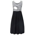 thumbnail image 1 of GDREDA Robes de Bureau Femmes Enceintes Maternité Sans Manches à Rayures Imprimées Robe Débardeur Allaitement Été Vêtements de Nuit de Maternité Noir,TTG, 1 of 3