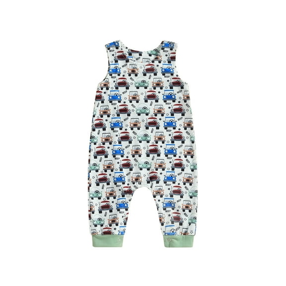 Wassery Infant Baby Summer Jumpsuit Cartoon Animal Print Romper Newborn Sleeveless Round Neck One Piece for Boys and Girls