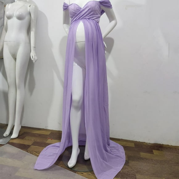 Vestido de Maternidad Colco Maxi Morado XL Fotografía Mujer