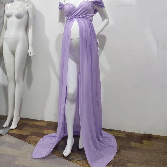 Vestido de Maternidad Colco Maxi Morado XL Fotografía Mujer