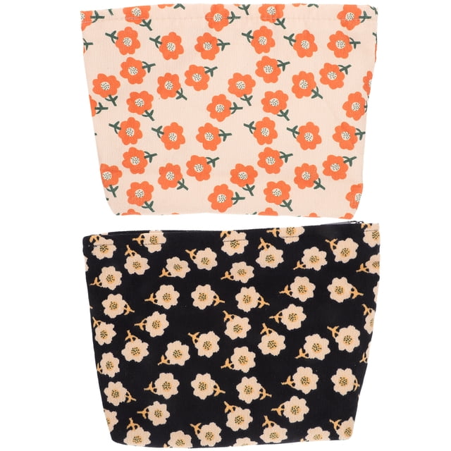 2 bolsas de maquillaje de viaje, bolsa de maquillaje portátil con cremallera, bolsa de cosméticos para mujer