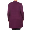 thumbnail image 4 of Women's Solid Casual Plus Size Pockets Knit Duster Cardigan Sweater/Made in USA, 4 of 5