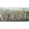 thumbnail image 2 of Daniels, Matthew 18x11 Black Ornate Wood Framed with Double Matting Museum Art Print Titled - City View of Manhattan, 2 of 4