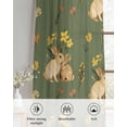 thumbnail image 6 of Easter Bunny Sheer Curtains 63 Inch Length 2 Panels Set for Living Room/Bedroom, Spring Yellow Flowers Country Plants Green Kitchen Curtains Grommet Semi-Sheer Curtains Window Treatments 42"x63"x2, 6 of 7