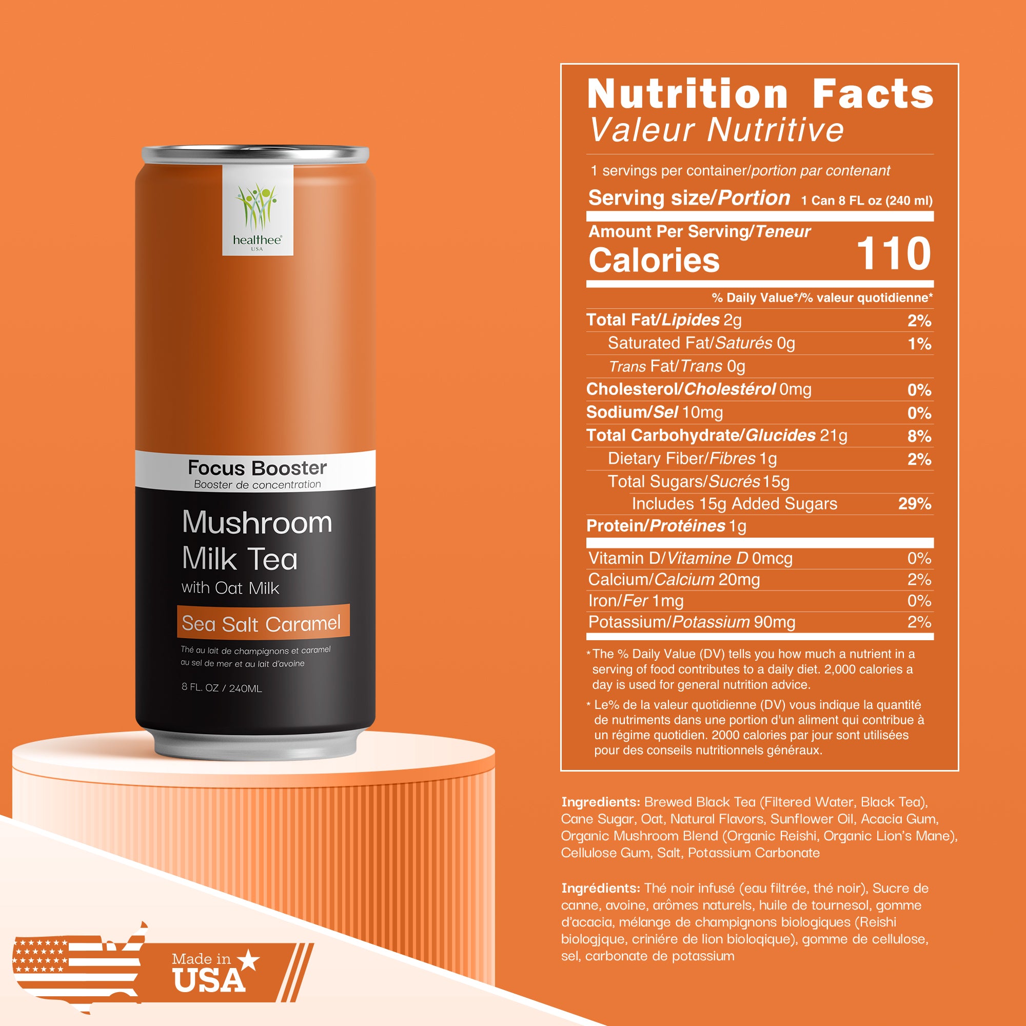 (Pack of 12) Healthee Tea Matcha Milk Sea Salt Caramel 8 Fo