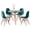 Pine Green, variant on 5 Piece 35.5'' Round Dining Table Set for 4, Mid-Century Modern Table W/ 4 Chairs for Kitchen, Home, Living Room, Apartment, Wood Legs, Metal Frame, Plastic Seats, Green