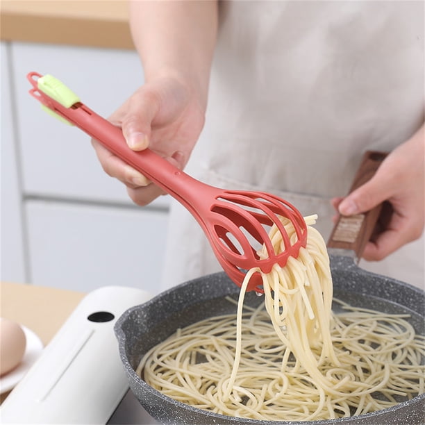Batidor de cocina 3 en 1 con pinza para alimentos | Batidor de huevos multiusos con asa con cierre y gancho de almacenamiento | Aparato compacto para hornear y cocinar