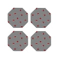 thumbnail image 2 of Disketp Ladybugs On Black And White Striped Funny Coasters,4 Pcs Leather Coasters With Holder, Perfect Housewarming Hostess Gifts,Protect Furniture From Water Marks Scratch And Damage, 2 of 9