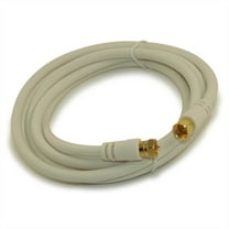 6ft RG6 QUAD SHIELD HI-BANDWIDTH Coax Cable F-type Gold Plated WHITE