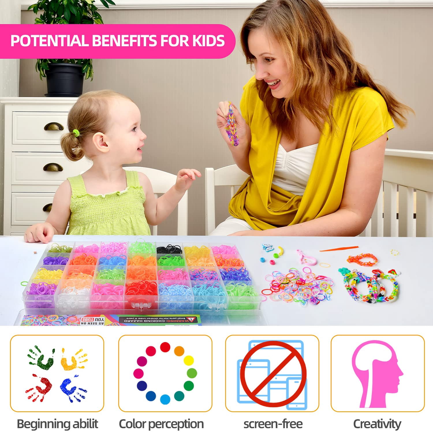 Rubber Band Bracelet Making Kit with Storage Case