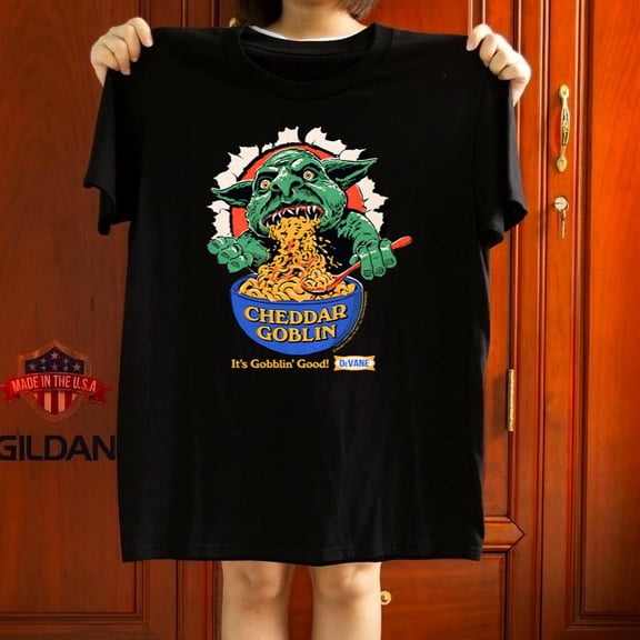 Cheddar Goblin Shirt Cult Horror Meme Cheese Energy Humor Graphic Tee,for unisex up to 5XL