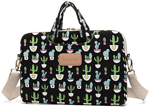 ALAZA Watercolor Cactus Cacti Laptop Case Bag Sleeve Portable Crossbody Messenger Briefcase w/Strap Handle 13 14 15.6 inch