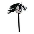 thumbnail image 2 of Caballo de peluche con palo, juguete de palo con cabeza de animal de peluche divertido de dibujos animados para niños, regalo de vacaciones En y negro, 2 of 8
