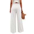 thumbnail image 5 of Maplenight Cotton Linen Wide Leg Pants for Women Drawstring Elastic Waist Palazzo Pants Side Pockets Lightweight Travel Beach Casual Lounge Trousers, 5 of 6