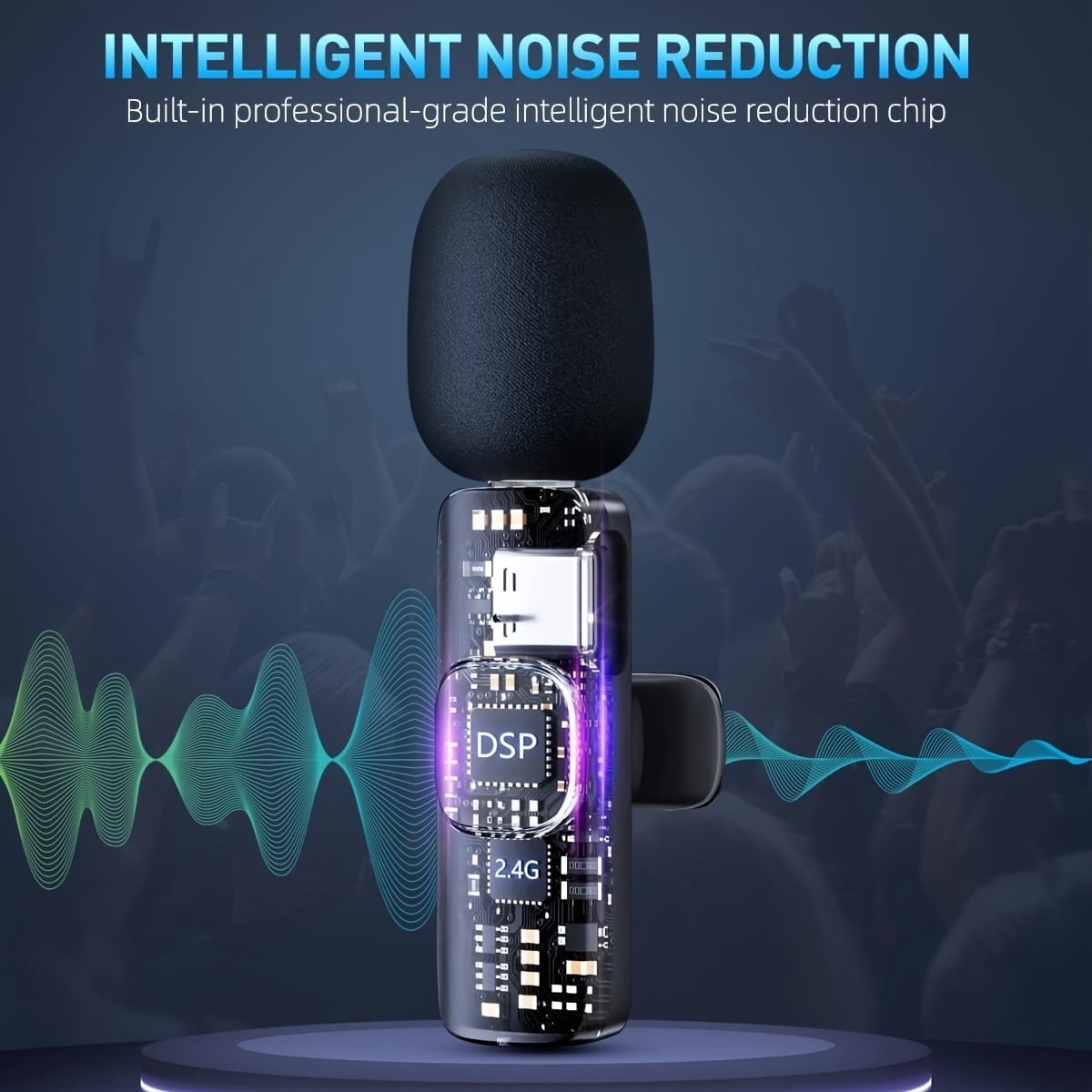 2/4 Wireless Lavalier Microphones for Android/ Iphone, Mini Noise-Canceling Mics for Video Recording, Interviews And Live Streaming, with Adapters Compatible with Iphone Models Before Iphone 14