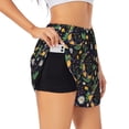 thumbnail image 3 of Lsque Snake And Flower Printed Women's Running Shorts with Liner Pockets,Elastic Quick Dry Workout Athletic Gym Yoga Shorts,Womens High Waist Shorts-X-Large, 3 of 9