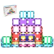 PicassoTiles 42 Pcs Magnetic Building Block Set 6 Different Shapes for Ages 3+  PT42 , Multicolor