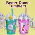 thumbnail image 5 of (4) Easter Dome Tumblers with Lid and Straw, 6.5 in. Easter-Themed Reusable Plastic Cups Spring Drinkware Bag Basket Fillers Party Gift Favors Decor Supplies, 5 of 7
