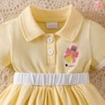 thumbnail image 4 of JUMEYU Baby Sequin Dress Toddler Baby Girls Bell-Bottoms Jumpsuit Sleeveless Romper Outfit 0 3 6 9 12 18 24 Months (Yellow,12-18 Months), 4 of 5