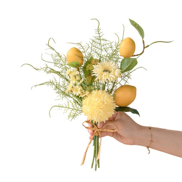 Home Wedding Decoration Artificial Lemon Bouquet Ramos De Novia Pvc Beautiful Elegant Realistic Fake Flower Arrangement