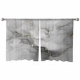 thumbnail image 2 of Sheer Curtains 45 Inches Long, Gray Marble Crack Abstract Modern Light Filtering Window Curtains for Living Room/Bedroom, Grey Ombre Marble Rod Pocket Voile Sheer Curtain Drapes, 52"Wx45"L, 2 Panels, 2 of 9