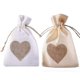 thumbnail image 1 of 20 Pack Heart Drawstring Burlap Bags for Valentine\'s Day 4"x6, 1 of 5