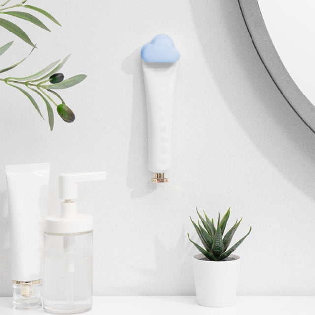 TIMIFIS Hooks for Hanging Toothpaste Clip without Punching Wall Hanging Toothpaste Organizer Vanity Wall Hooks Bathroom Shelves Toothpaste Holder