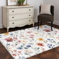 thumbnail image 3 of 4'x6' Area Rugs, Spring Floral Indoor Outdoor Area Rug for Living Room Bedroom, Colorful Summer Botanical Flower Washable Bathroom Rugs Kitchen Floor Carpet Mats Home Decor Aesthetic, 3 of 8