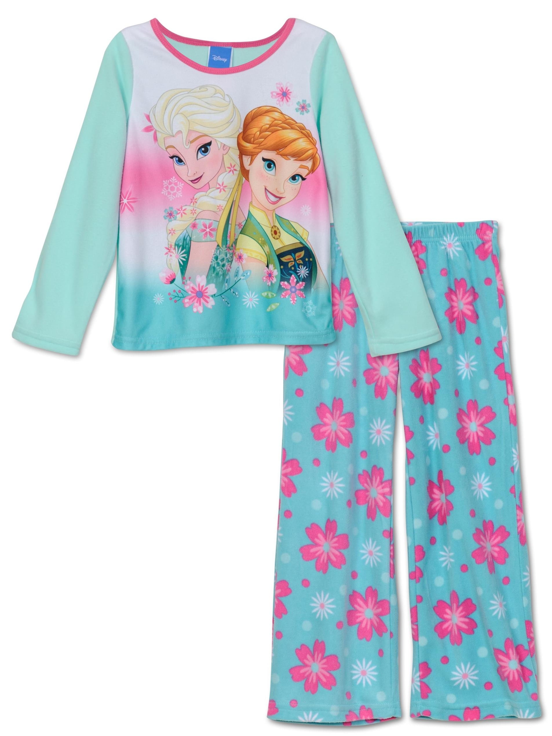 Disney Disney Frozen Girls Fleece Pajama Set, Anna and Elsa PJ Sizes