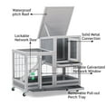 thumbnail image 6 of Coziwow Rabbit Hutch Outdoor Wooden Pet Small Animal Cage with Wheels, Openable roof, Gray, 6 of 9