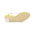 thumbnail image 6 of BLISSFUL STEP Women's Shoes Clear Wedge Heels Rhinestone Peep Toe Slingback Transparent Shoes Yellow 10, 6 of 9