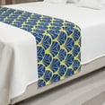 thumbnail image 2 of Art Deco Bed Runner, Repetitive Abstract Modern Age Design Ideas Bicolored Leaves Print, Decorative Accent Bedding Scarf for Hotels Homes and Guestrooms, King, Yellow Blue, by Ambesonne, 2 of 2