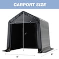 thumbnail image 4 of Mellcom 6' x 6' x 7' Outdoor Storage Shed, Carport Canopy, Portable Shelter, for Bike, Motorcycle, Garden Storage, 4 of 7