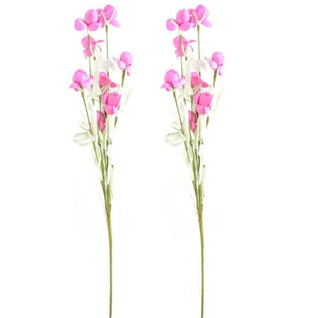 Hot Pink Roses - Wedding Foam Craft Artificial Rose Bouquet Flower Hot Pink 19.5 Inch Height 2pcs