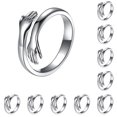 thumbnail image 2 of Jumpingount Anillo Metal Anillo Abierto Ajustable Mujer Mano Anillo Aleación Oro Plata Mano Joyería para Fiesta Regalo, Plata plata 10piezas, 2 of 6