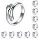 thumbnail image 3 of Minnieouse Anillo Metal Anillo Abierto Ajustable Mujer Mano Anillo Aleación Oro Plata Mano Joyería para Fiesta Regalo, Plata plata 10piezas, 3 of 6